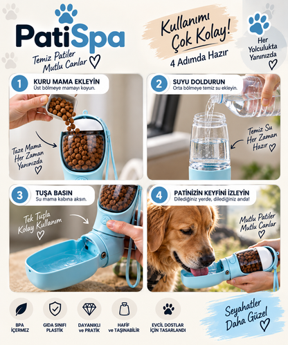 PatiSpa 3'ü 1 Arada Kedi & Köpek Seyahat Şişesi