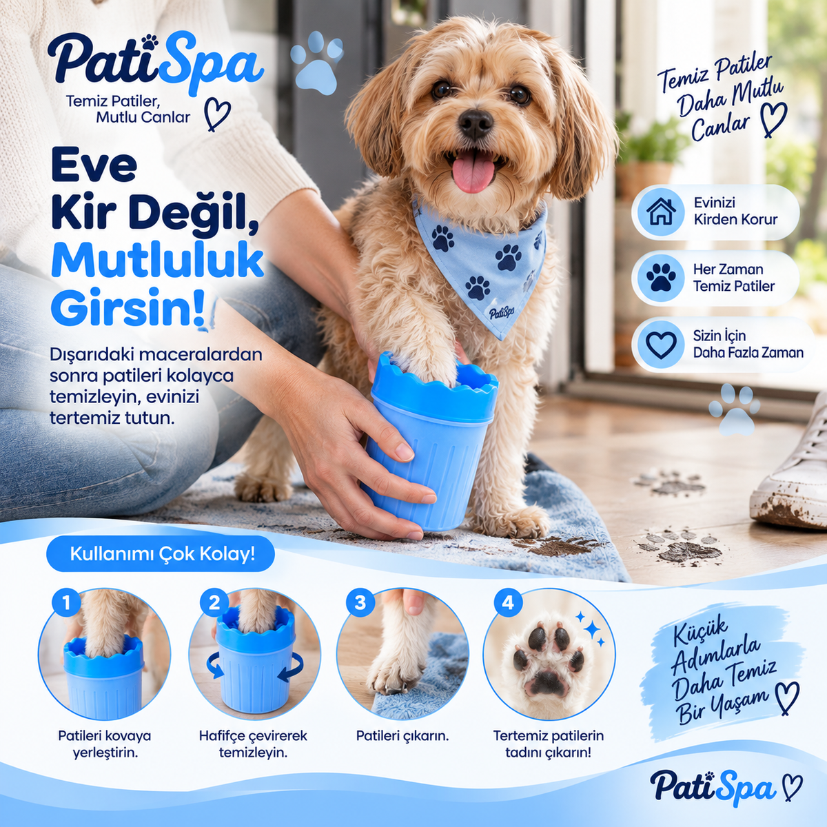 Köpek & Kedi Pati Ayak Yıkama Kovası
