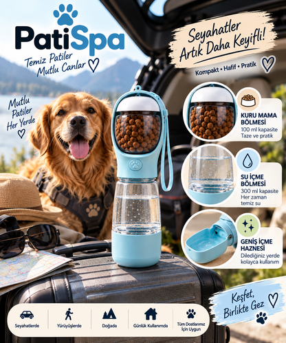 PatiSpa 3'ü 1 Arada Kedi & Köpek Seyahat Şişesi
