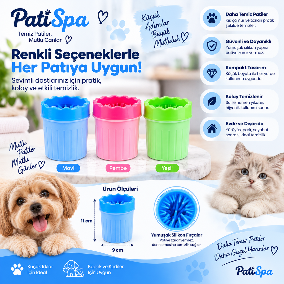Köpek & Kedi Pati Ayak Yıkama Kovası