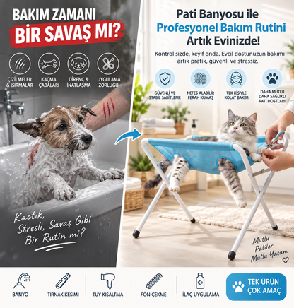 PatiSpa Katlanabilir Evcil Hayvan Yıkama & Bakım Standı