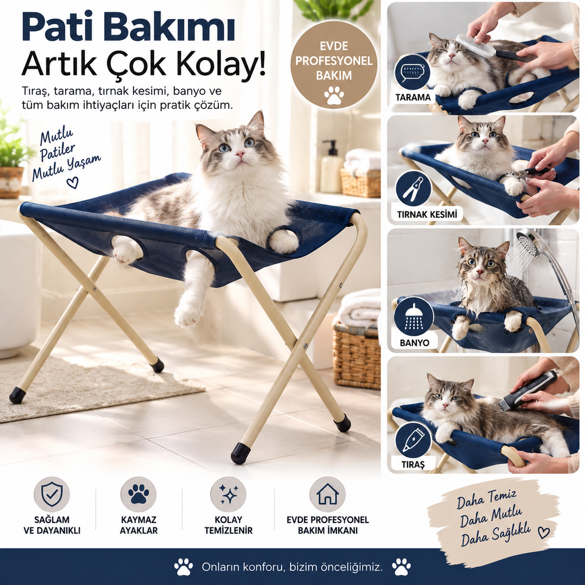 PatiSpa Katlanabilir Evcil Hayvan Yıkama & Bakım Standı