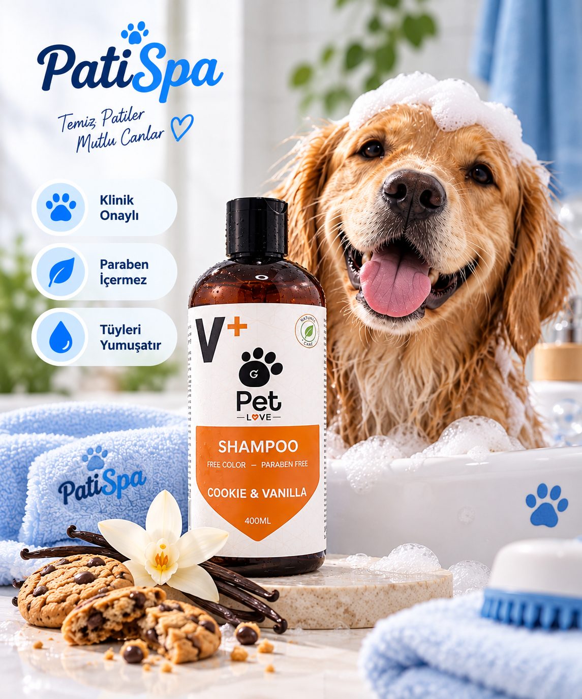 Kedi Ve Köpek Şampuanı Cookıe & Vanilya 400 Ml